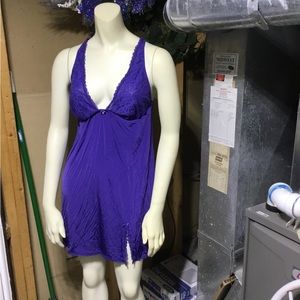 Victoria Secret Purple Short Silk Nighty